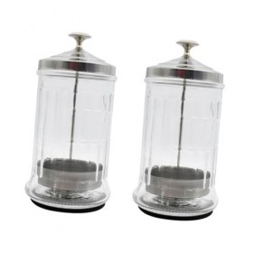 FOMIYES 2 Pièces Bocaux En Verre Transparent Outil De Salon De Coiffure Pot DEntretien De Salon Conteneur Pot De Barbier DI