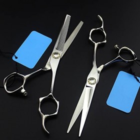 Ciseaux de coupe de cheveux, acier professionnel 440c 6 Ciseaux de cheveux coupés à roulement coupe de cheveux ciseaux à e