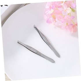Extensions de cheveux humains pince à sourcils à pointe inclinée pince à sourcils en acier inoxydable outil de biseau A011 pi...