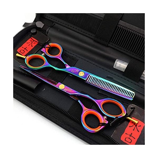 Ciseaux de coiffure Kit doutils professionnel super pointu de 5,5 pouces Ensemble de ciseaux de coiffeur fins Parfait pour l