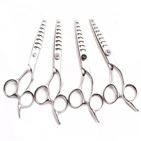 Ciseaux de coupe de cheveux, Ciseaux à cheveux professionnels Ciseaux de coiffeur en acier inoxydable 10 dents Ciseaux à effi