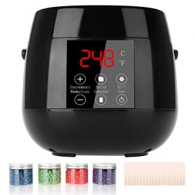 Ensemble de Chauffe-cire à Affichage LED Intelligent, Chauffe-cire, Bâtons Applicateurs de Haricots de Cire pour Chauffe-cire