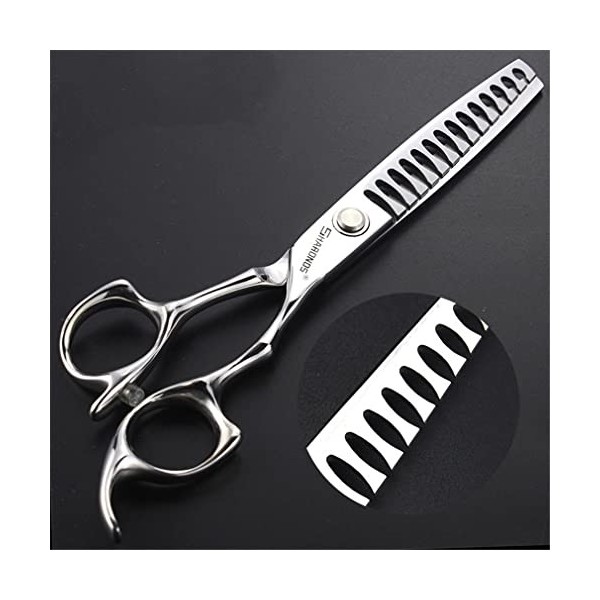 KOAIEZ Ensembles De Ciseaux De Coupe De Cheveux De 6,0 Pouces Argent , Cisaillements De Coiffure Multifonctionnels 440C