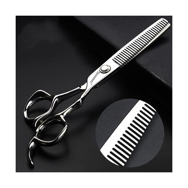 KOAIEZ Ensembles De Ciseaux De Coupe De Cheveux De 6,0 Pouces Argent , Cisaillements De Coiffure Multifonctionnels 440C