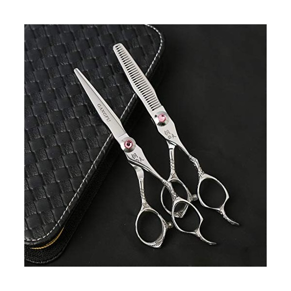 Professionnel Japon 440C Argent Coiffure Ciseaux De Coiffure Set 6.0 Pouces Salon De Coiffure Ou À La Maison Utilisez Droites