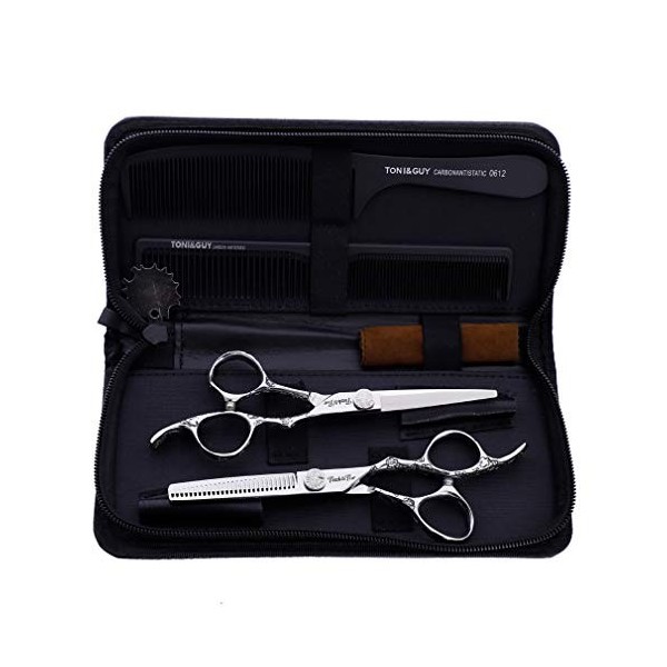 6 Pouces Haut de Gamme Professionnel Coiffeur 440C Coiffure Set Salon de Coiffure Ciseaux rhéofluidifiant Haircut Salon Coiff