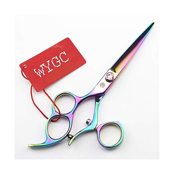 WYGC Scissors Main Gauche Professionnel Ciseaux Coiffure Les Ciseaux avec 720° Poignée Tournante Coiffeur Coupe de Cheveux  L