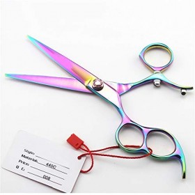WYGC Scissors Main Gauche Professionnel Ciseaux Coiffure Les Ciseaux avec 720° Poignée Tournante Coiffeur Coupe de Cheveux&nbsp; L...