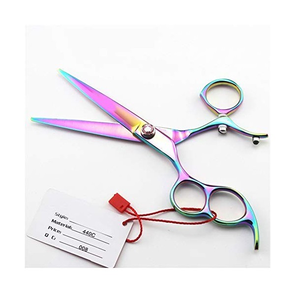 WYGC Scissors Main Gauche Professionnel Ciseaux Coiffure Les Ciseaux avec 720° Poignée Tournante Coiffeur Coupe de Cheveux  L