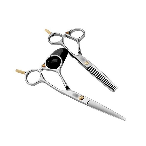 Minicocock 5,75 Pouces Coiffeur Professionnel Plat + Scissor Dents Set Ciseaux Color : Silver 
