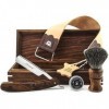 Haryali London Cut Throat Razor Kit - 5pc Shaving Kit- Straight Razor - Badger Shaving Brush - Leather Strop - Honing Compoun