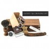 Haryali London Cut Throat Razor Kit - 5pc Shaving Kit- Straight Razor - Badger Shaving Brush - Leather Strop - Honing Compoun