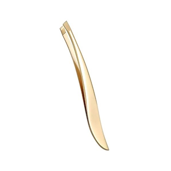 VANGLI Tweezers Eyebrow tweezers hair care inclined puller Stainless steel eyebrow clip hair removal makeup tool Color : Gol