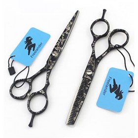 KOAIEZ 6,0 Pouces Noirs 440C Salon Professionnel Barber Barber Ciseaux De Coiffure, Outils De Cisaillement De Coiffure De Cou