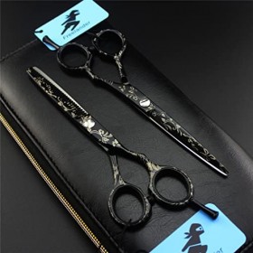 KOAIEZ Ensemble De Cisaillement De Coiffure en Acier Inoxydable De 6,0 Pouces, Kit De Ciseaux De Coupe De Cheveux Professionn