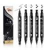 Dsaren Eye Liner Noir Waterproof Stylo Eyeliner Tampon 2 EN 1 Tattoo Liner Forme Outil De Maquillage Femme Yeux Crayon Durabl