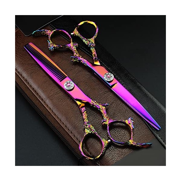 ciseaux de coiffeur Ciseaux de coupe de cheveux, 6 pouces professionnel Japon 440c acier Gem Dragon poignée coupe cheveux cis