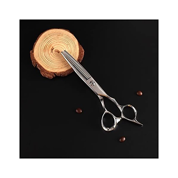 MERTNK Ciseaux de Coiffure, Salon de Coiffure Silver Professional Razor Edge Hair, Ciseaux Plats Finement polis, Ciseaux text