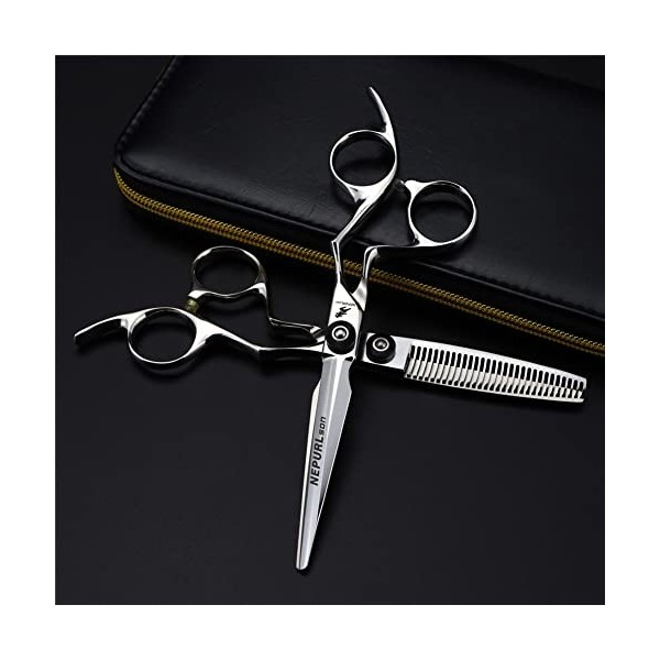 leybold Ciseaux De Coiffure Professionnelle, Kit De Coupe De Ciseaux De 6 Pouces, Ciseaux De Coiffure Moletés, Léger Et Durab