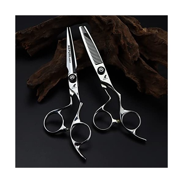 leybold Ciseaux De Coiffure Professionnelle, Kit De Coupe De Ciseaux De 6 Pouces, Ciseaux De Coiffure Moletés, Léger Et Durab