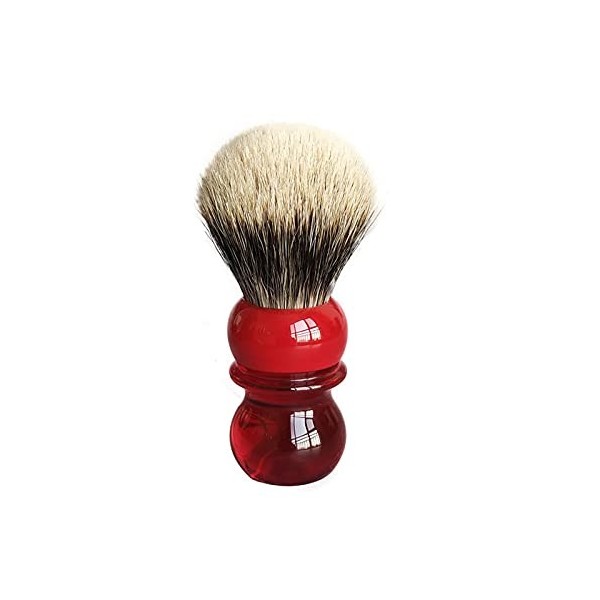 AnSafe Blaireau Haute qualité Cheveux de Blaireau purs Poignée en résine Barbe Savon Brosse en Mousse Fait Main Brosse de Ras