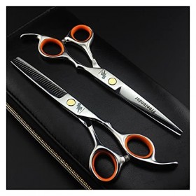 Ciseaux tranchants argentés de 6,0 pouces, rasoir de barbier, couleur : ciseaux amincissants ciseaux de coupe b ensemble