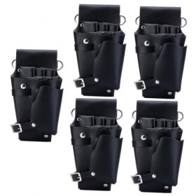 BESTonZON 5 Pièces Coupe De Cheveux Sac De Rangement Salon Ciseaux Lampe De Poche Gaine Sac Ceinture Outils De Coiffure Cisea