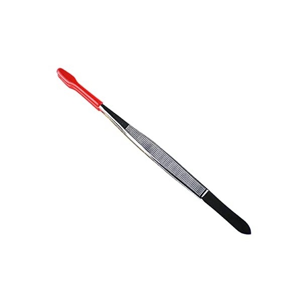 VANGLI Tweezers Tweezers Portable rubber tips Tweezers Non wedding flat tips Tweezers Jewelry tools Color : Red 