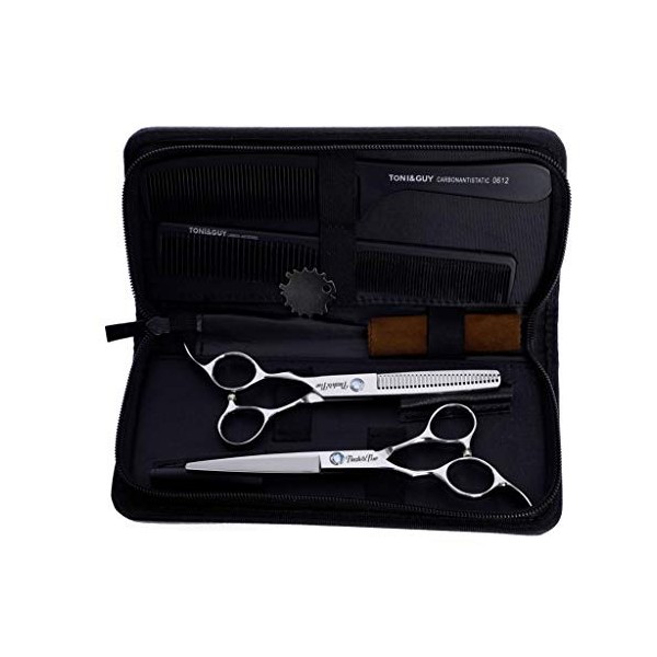 Main Gauche Coiffure Set Ciseaux De 6,0 Dents Dosse Professionnels Accueil Utilisation Styling Scissor Set 440C Coiffure Coup