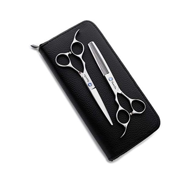 Main Gauche Coiffure Set Ciseaux De 6,0 Dents Dosse Professionnels Accueil Utilisation Styling Scissor Set 440C Coiffure Coup