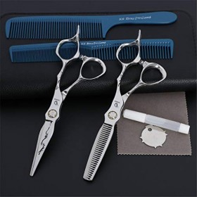 Ciseaux De Coiffure Professionnel 6,0 Pouces, Inoxydable Stee Ciseaux À Effiler Et Set Ciseaux De Coupe De Cheveux, Lumière E