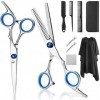 Jeu de coiffure 9 PCS ciseaux de coiffure professionnel Kit ciseaux de coupe de cheveux Ciseaux cheveux peigne queue cheveux 