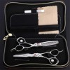 6,0 Pouces Ciseaux De Coiffure Professionnel Ensemble, Coupe De Cheveux Kit Cheveux Raides Dilution Barber Outil Ciseaux and