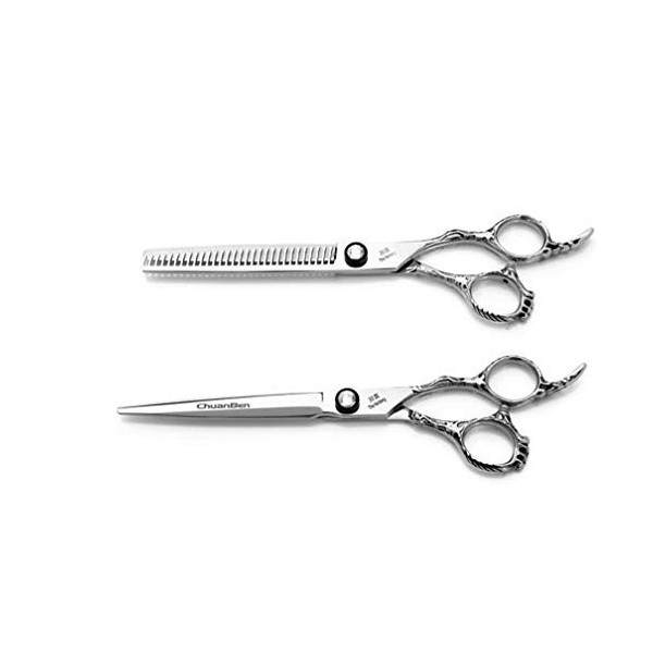 Coiffure Coupe De Cheveux Ciseaux, 7.0" Professional Barber Ciseaux Set, Outils Dilution/Texturizing Ciseaux, pour Hommes, Fe