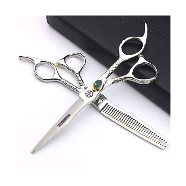 Professionnel Barber Haut de Gamme Ciseaux de Coupe de Cheveux - Ciseaux Dilution Coiffure 6,0 Pouces Cet Ensemble est 440C -