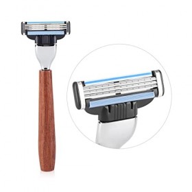 WWWFZS 4 pièces Ensemble de Rasage de Barbe pour Hommes Rasoir Manuel + Support de Support en Acier Inoxydable + Brosse + Bol