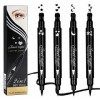 Tampon Eyeliner, 4 Pièces 2 en 1 Imperméable Eyeliner Liquide et Stylo Tampon Longue Durée Eye-liner En Forme DAile Tampon d