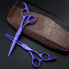 Professionnel japon 440c 6 & 5.5 pouces violet cheveux ciseaux amincissants ciseaux coupe outils de barbier coupe ciseaux coi