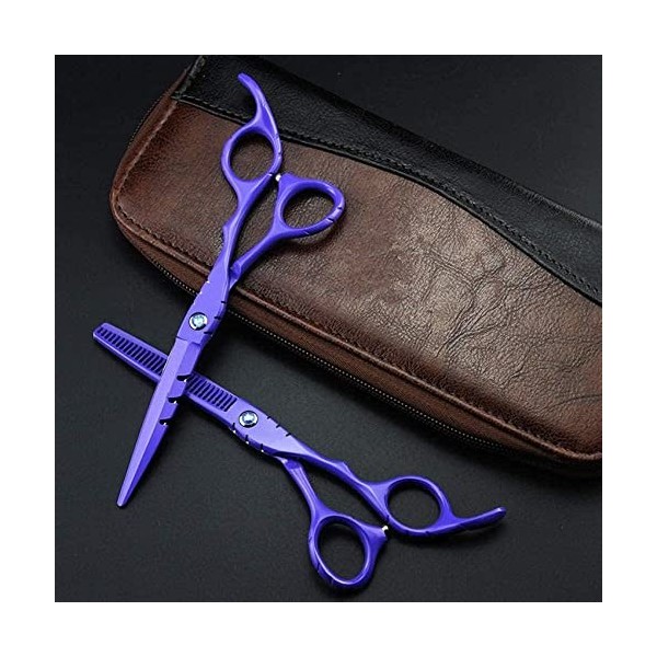 Professionnel japon 440c 6 & 5.5 pouces violet cheveux ciseaux amincissants ciseaux coupe outils de barbier coupe ciseaux coi