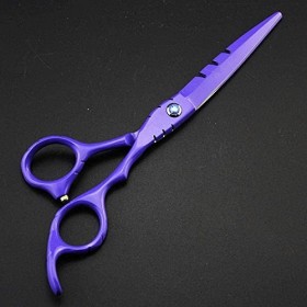 Professionnel japon 440c 6 & 5.5 pouces violet cheveux ciseaux amincissants ciseaux coupe outils de barbier coupe ciseaux coi