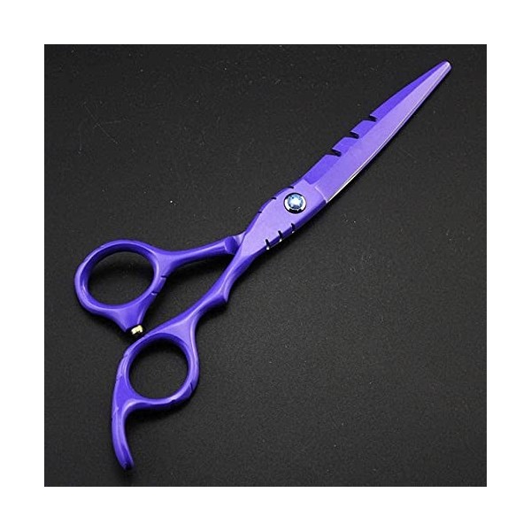 Professionnel japon 440c 6 & 5.5 pouces violet cheveux ciseaux amincissants ciseaux coupe outils de barbier coupe ciseaux coi