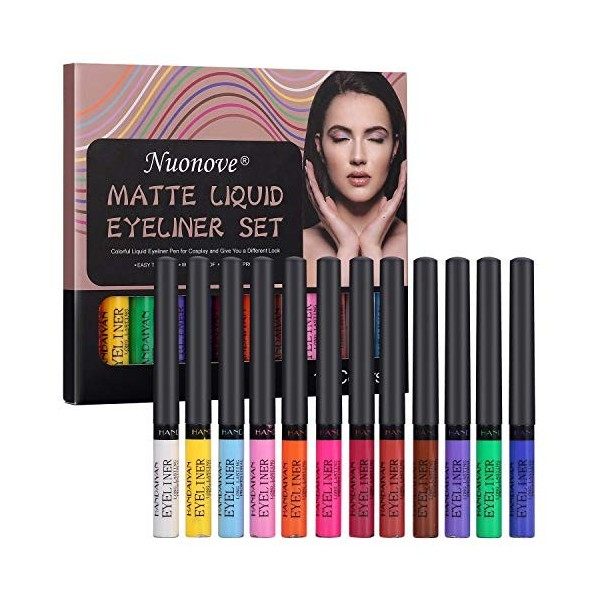 Matte Liquid Eyeliner, Liquid Eyeliner, Eyeliner Pen, Eyeliner Coloré, Eyeliner Waterproof, Set Eyeliner Liquide Fluorescent 