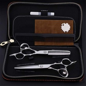 6,0 Pouces 440C Ciseaux De Coiffeur De Coiffure Professionnel Mis Poignée De Fleurs Antidérapante Barber De Sharp De Haute Qu