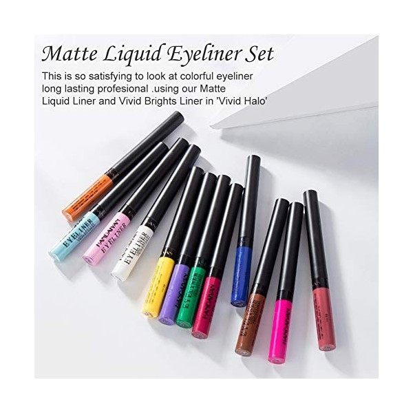 Matte Liquid Eyeliner, Liquid Eyeliner, Eyeliner Pen, Eyeliner Coloré, Eyeliner Waterproof, Set Eyeliner Liquide Fluorescent 