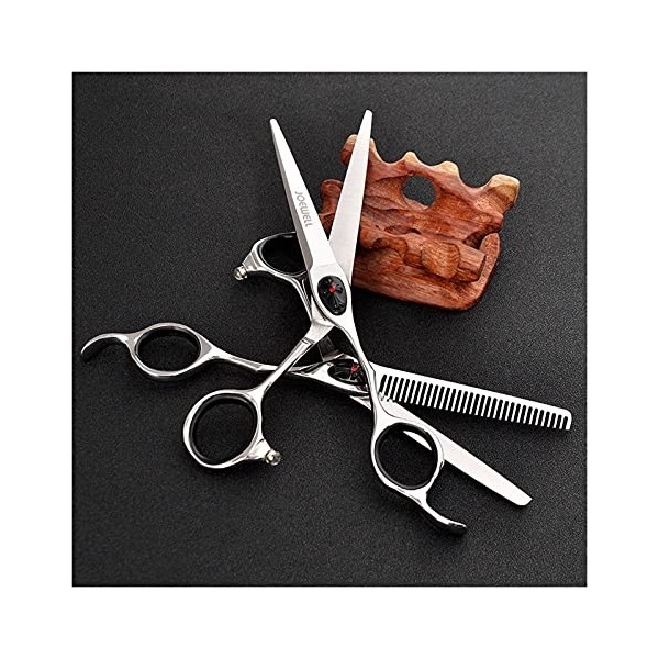 Ciseaux de coiffure en forme de bouche de grue de 6,0 pouces, ensemble de ciseaux de barbier, coupe plate, ciseaux à dents, e