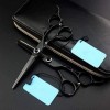 Ciseaux de coiffeur professionnels noirs de 6 pouces, ciseaux de coupe, ciseaux amincissants, ciseaux de coiffeur, ensemble d