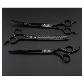 Xiaozhoukeji 3pcs / Set 8 Pouces Ciseaux de toilettage pour Chien Professionnel Droite + incurvé + amincissement cisailles 