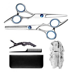 Ensemble de ciseaux à cheveux 6 en 1, ciseaux de coiffure professionnels en acier inoxydable et ciseaux de coupe de cheveux a