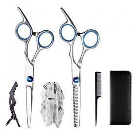 Ensemble de ciseaux à cheveux 6 en 1, ciseaux de coiffure professionnels en acier inoxydable et ciseaux de coupe de cheveux a