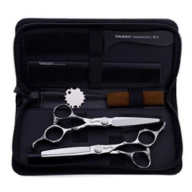 HIJIN Ciseaux De Coupe De Cheveux Règle 6.0 Pouces, Salon De Coiffure Salon De Coiffure Ciseaux Kits 440C en Acier Inoxydable...